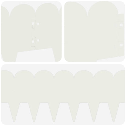 Bordura per Prato 10 pcs 103 x 20 cm Acciaio Bianco | homemem39