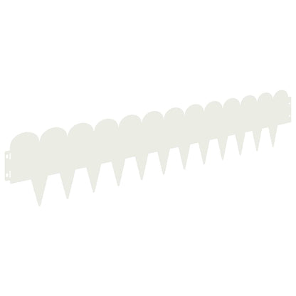 Bordura per Prato 10 pcs 103 x 20 cm Acciaio Bianco | homemem39