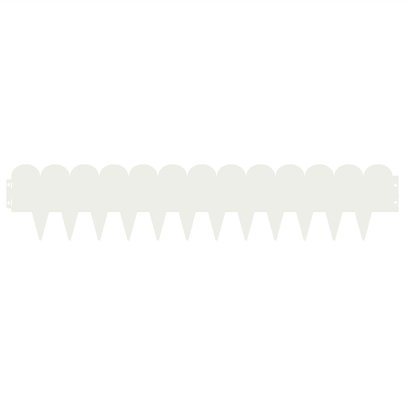 Bordura per Prato 10 pcs 103 x 20 cm Acciaio Bianco | homemem39