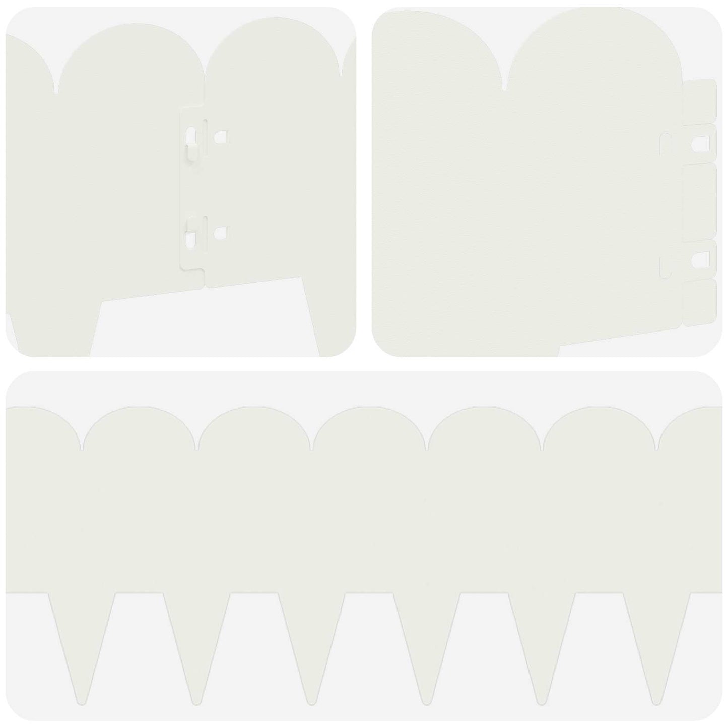 Bordura per Prato 20 pcs 103 x 20 cm Acciaio Bianco | homemem39