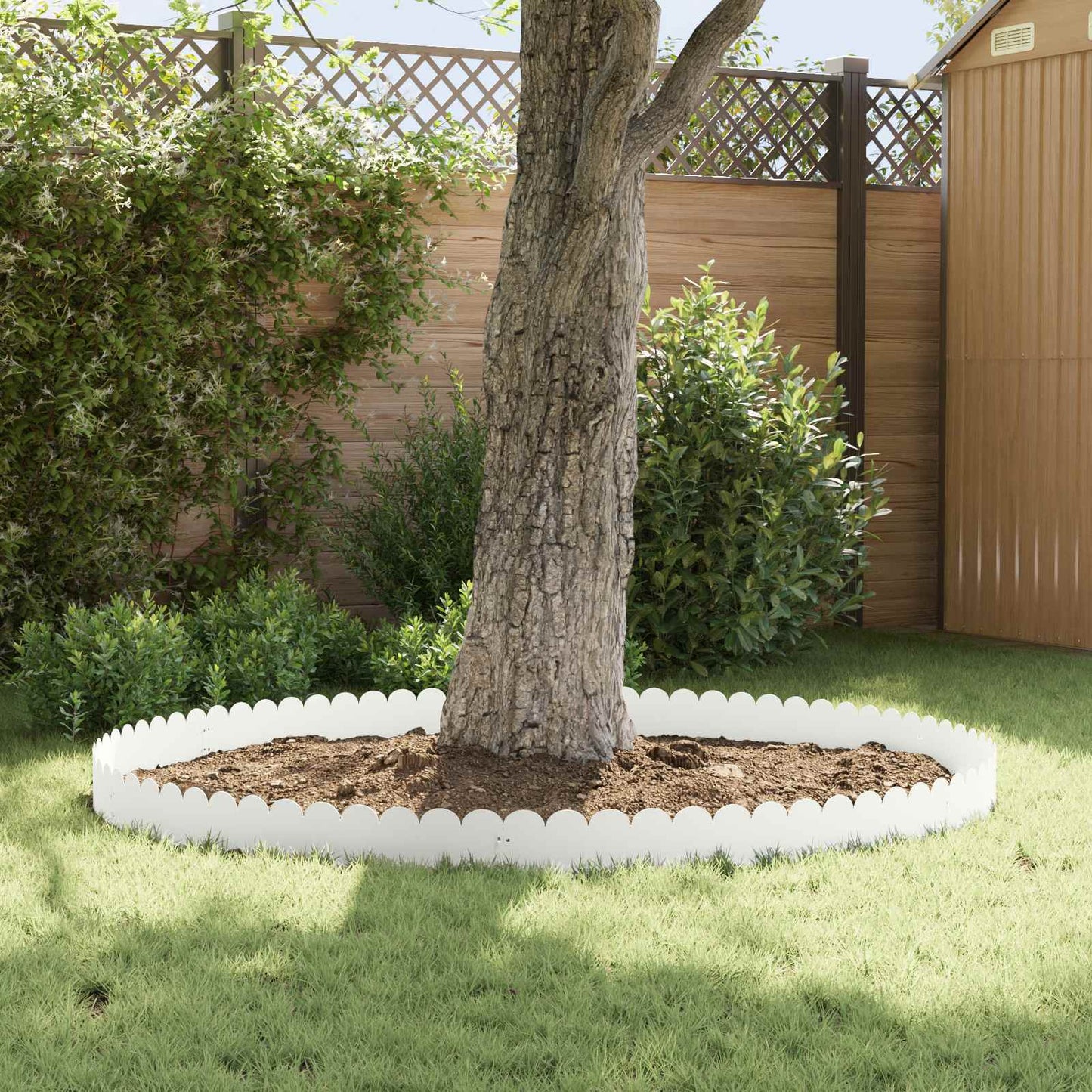 Bordura per Prato 30 pcs 103 x 20 cm Acciaio Bianco | homemem39