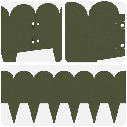 Bordura per Prato 10 pcs 103 x 20 cm Acciaio Verde Oliva | homemem39