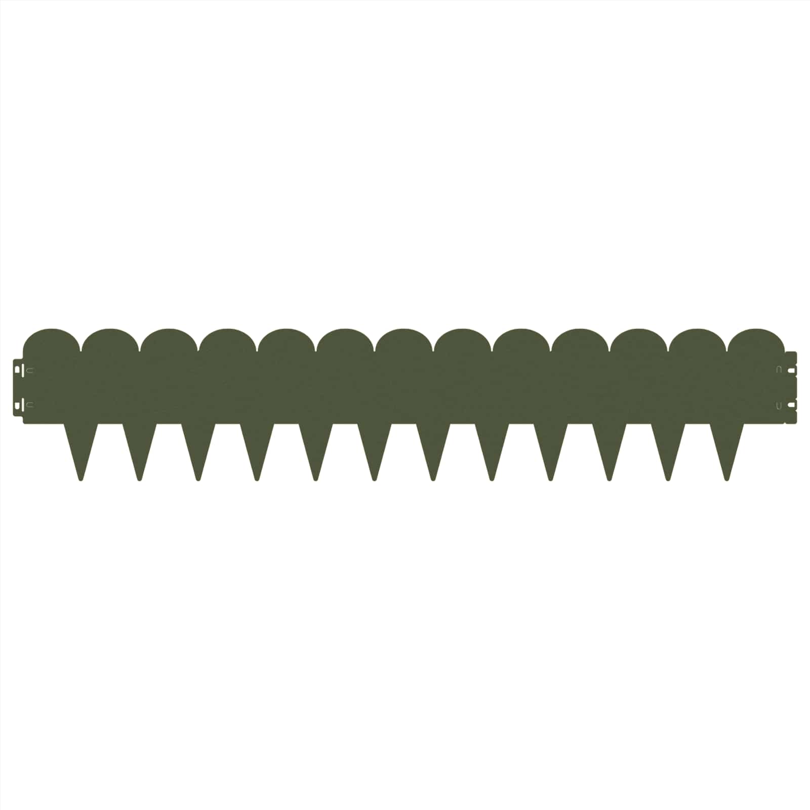 Bordura per Prato 10 pcs 103 x 20 cm Acciaio Verde Oliva | homemem39