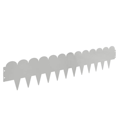 Bordura per Prato 10 pcs 103 x 20 cm Acciaio Argento | homemem39