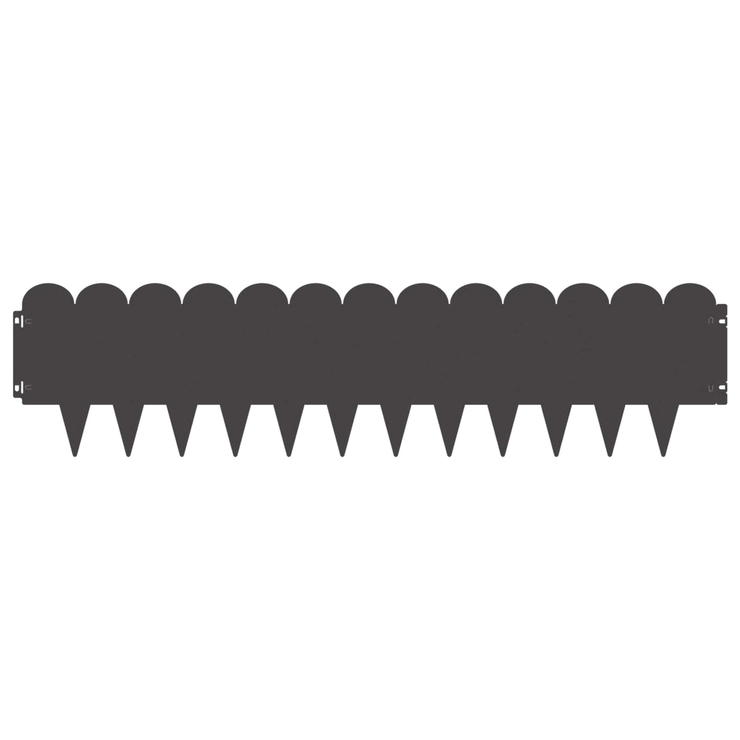 Bordura per Prato 10 pcs 103 x 25 cm Acciaio Nero | homemem39