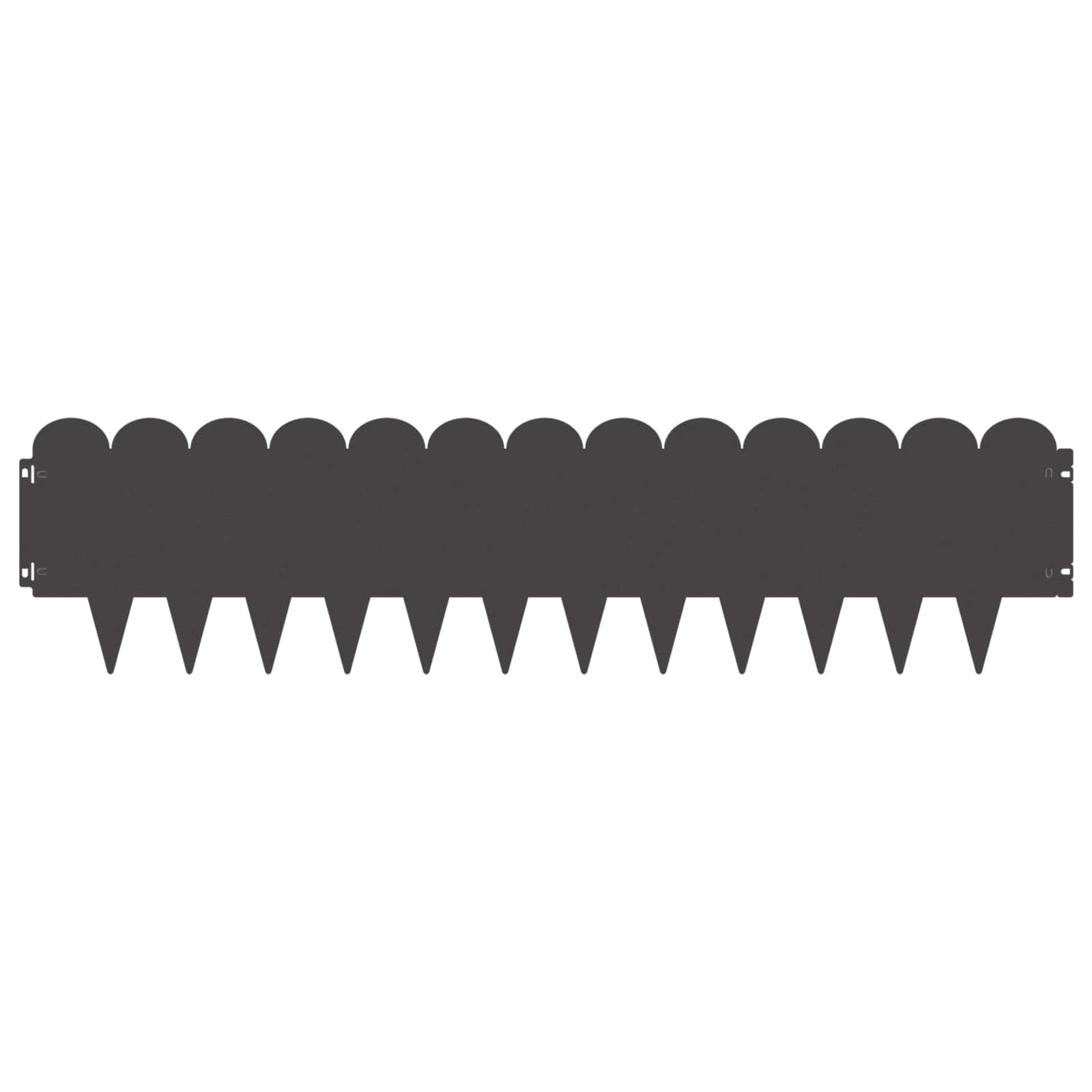 Bordura per Prato 10 pcs 103 x 25 cm Acciaio Nero | homemem39