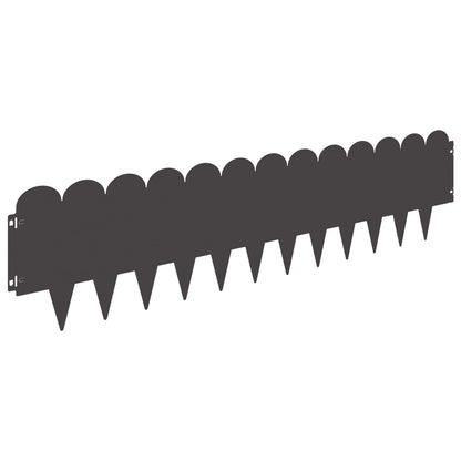 Bordura per Prato 30 pcs 103 x 25 cm Acciaio Nero | homemem39