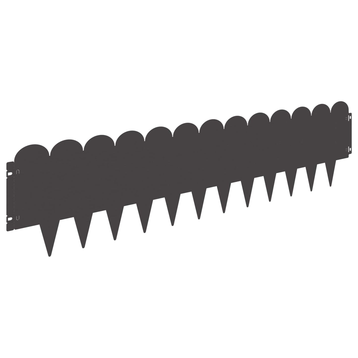 Bordura per Prato 30 pcs 103 x 25 cm Acciaio Nero | homemem39
