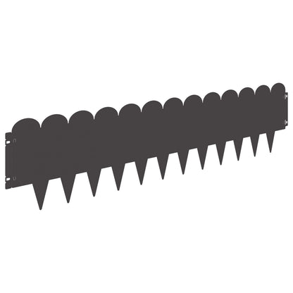 Bordura per Prato 30 pcs 103 x 25 cm Acciaio Nero | homemem39