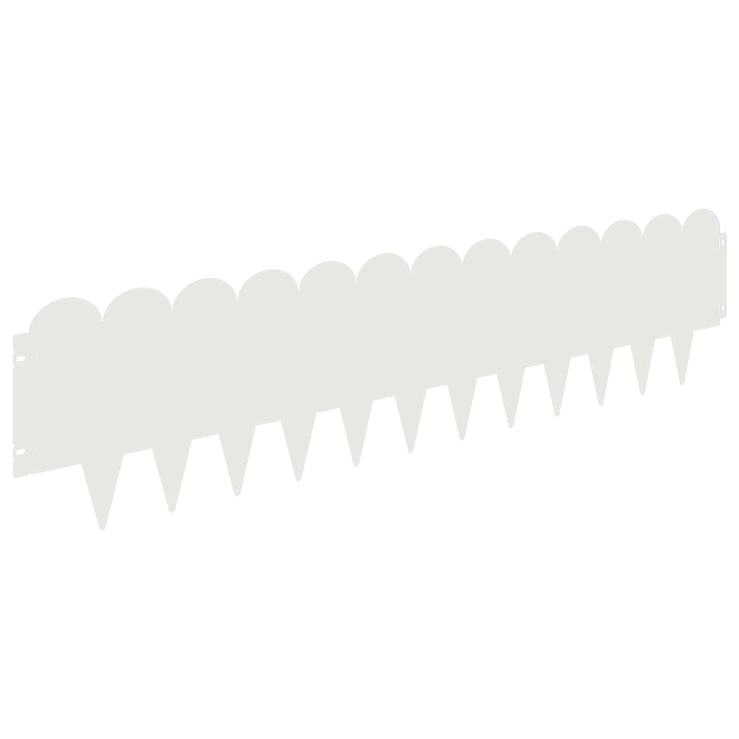 Bordura per Prato 10 pcs 103 x 25 cm Acciaio Bianco | homemem39