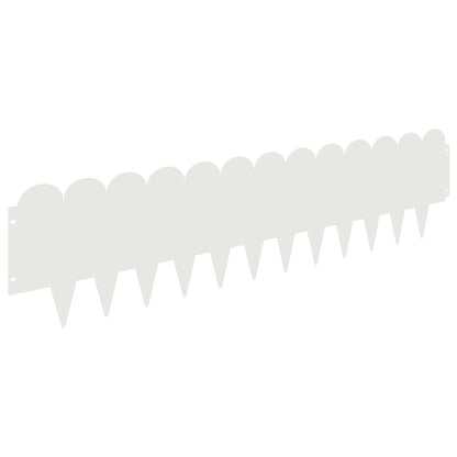 Bordura per Prato 10 pcs 103 x 25 cm Acciaio Bianco | homemem39