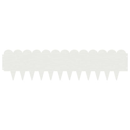 Bordura per Prato 10 pcs 103 x 25 cm Acciaio Bianco | homemem39
