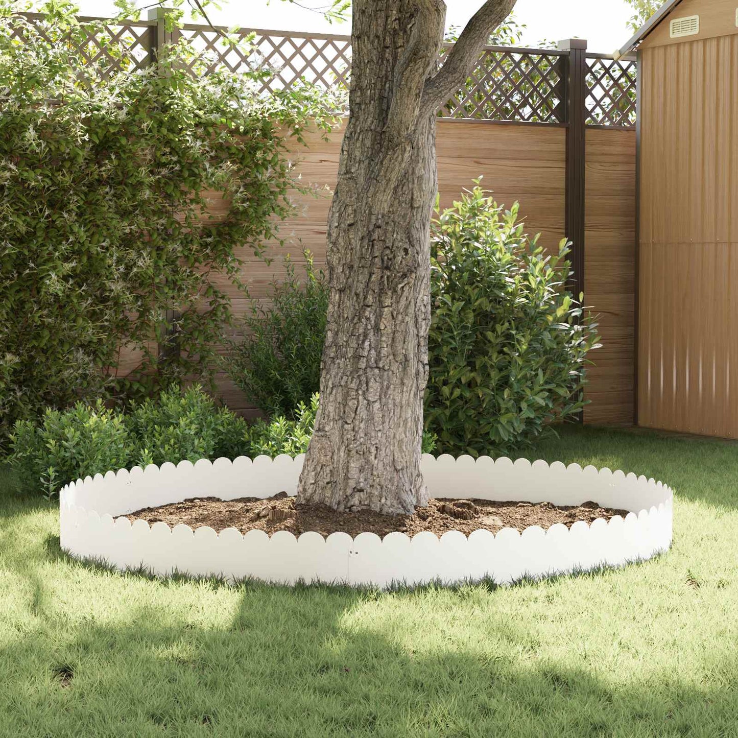 Bordura per Prato 20 pcs 103 x 25 cm Acciaio Bianco | homemem39