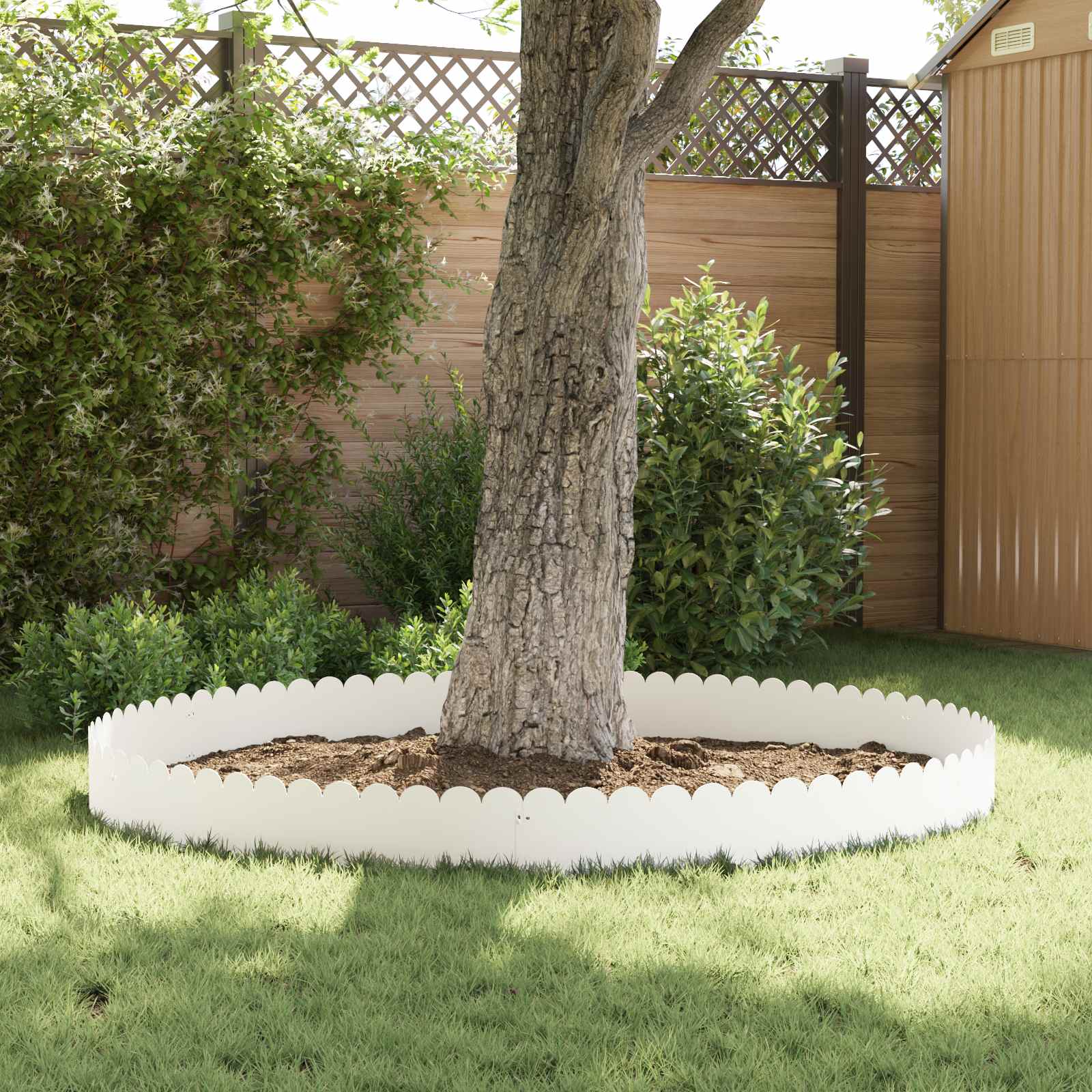Bordura per Prato 20 pcs 103 x 25 cm Acciaio Bianco | homemem39