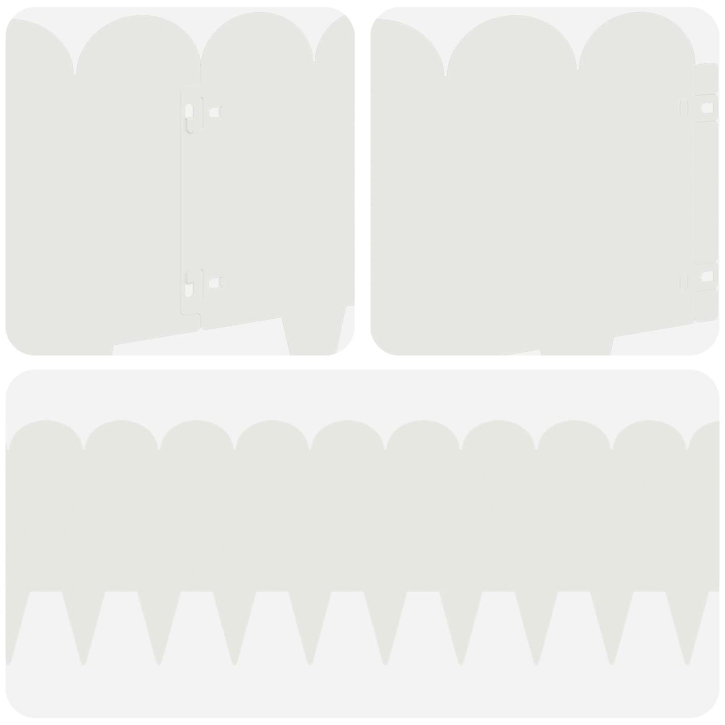 Bordura per Prato 30 pcs 103 x 25 cm Acciaio Bianco | homemem39