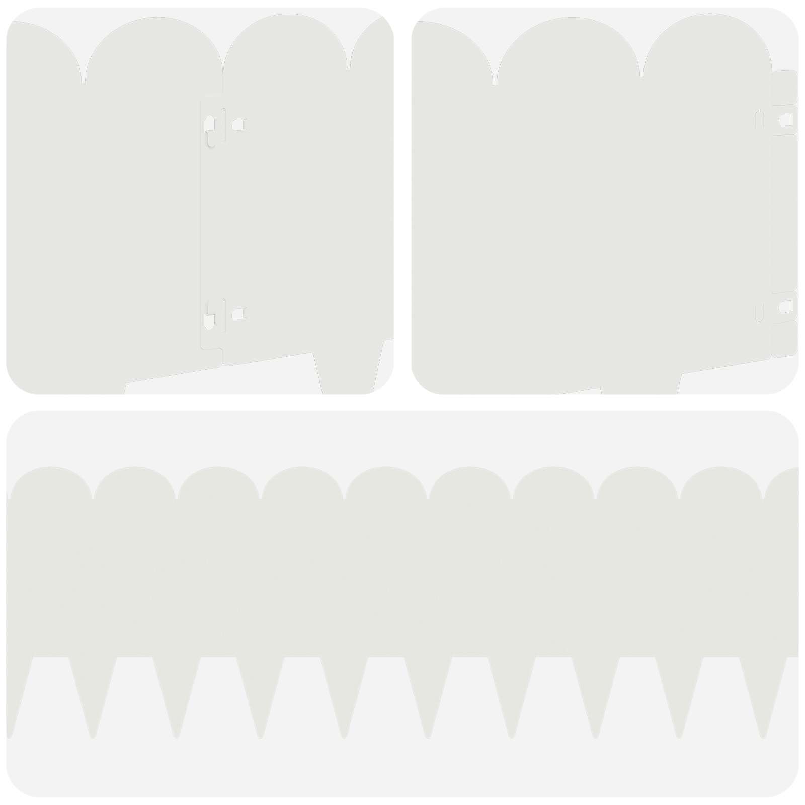 Bordura per Prato 30 pcs 103 x 25 cm Acciaio Bianco | homemem39