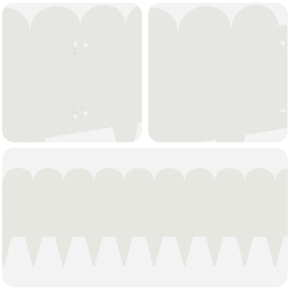 Bordura per Prato 30 pcs 103 x 25 cm Acciaio Bianco | homemem39