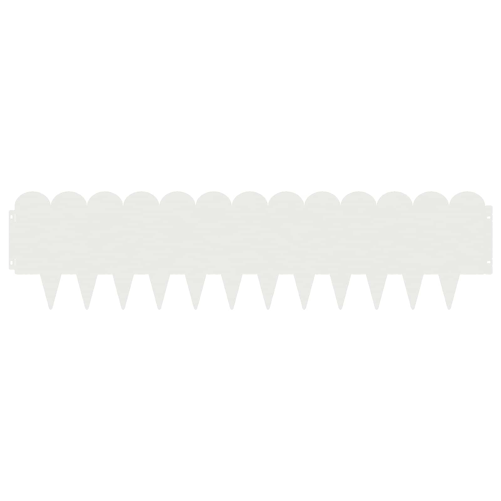 Bordura per Prato 30 pcs 103 x 25 cm Acciaio Bianco | homemem39