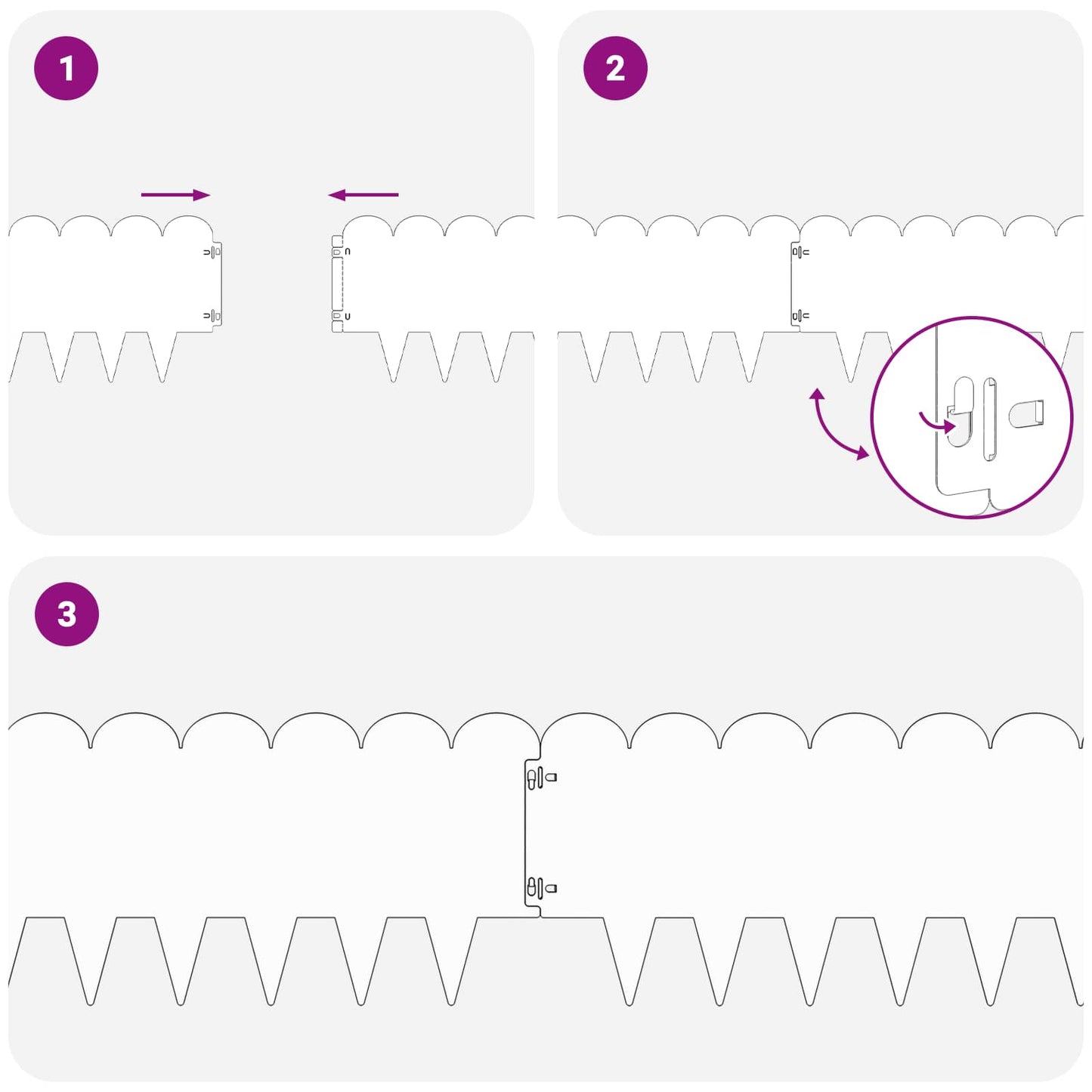 Bordura per Prato 30 pcs 103 x 25 cm Acciaio Bianco | homemem39