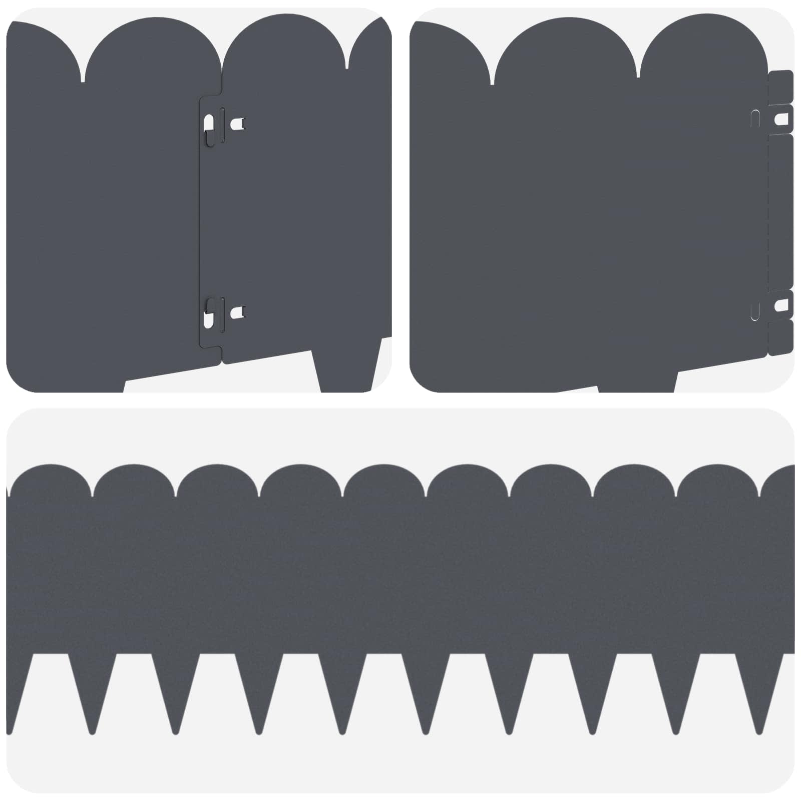 Bordura per Prato 20 pcs 103 x 25 cm Acciaio Antracite | homemem39