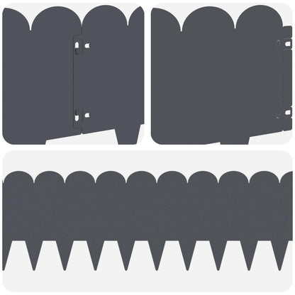 Bordura per Prato 20 pcs 103 x 25 cm Acciaio Antracite | homemem39