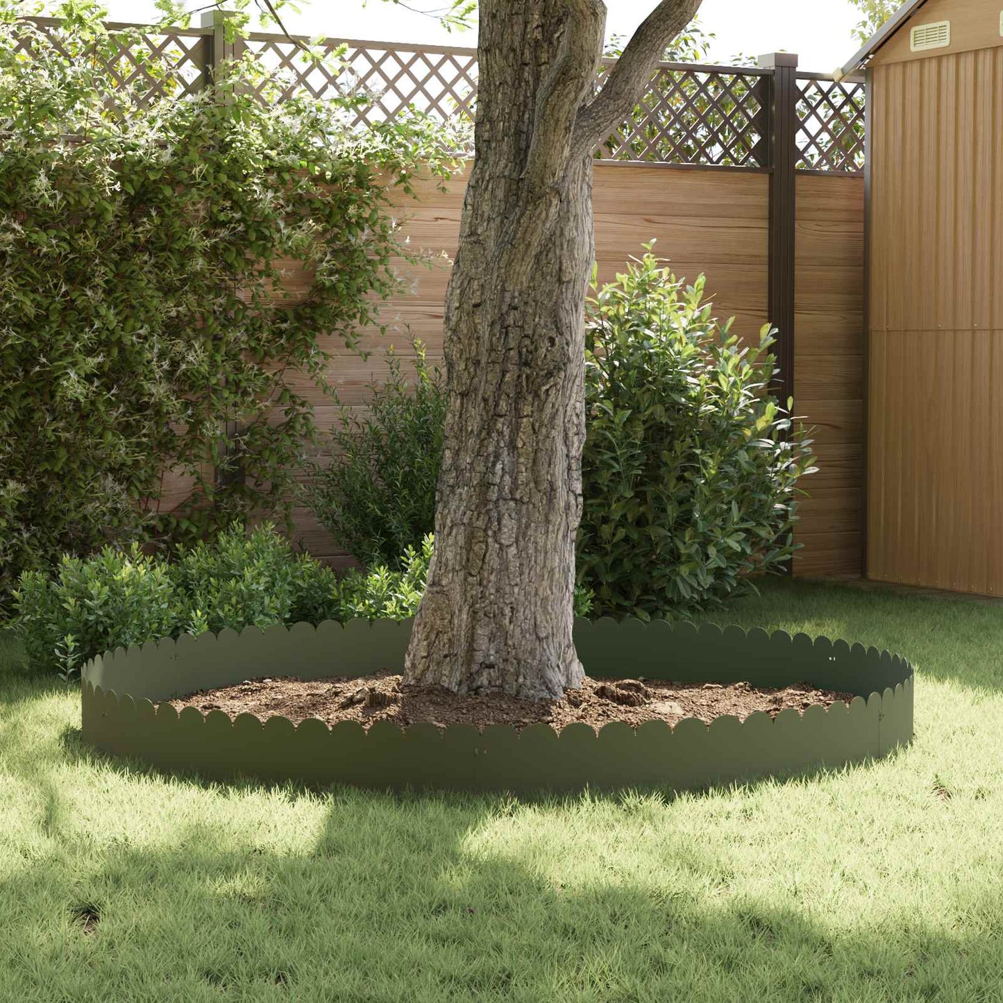 Bordura per Prato 10 pcs 103 x 25 cm Acciaio Verde Oliva