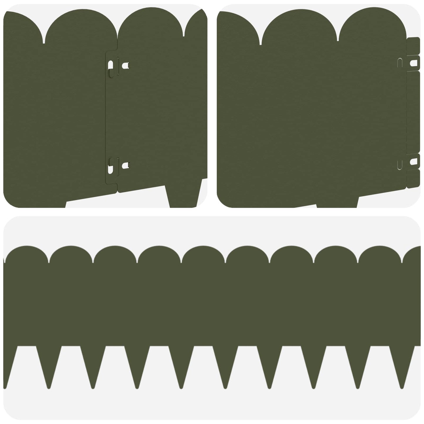 Bordura per Prato 20 pcs 103 x 25 cm Acciaio Verde Oliva | homemem39