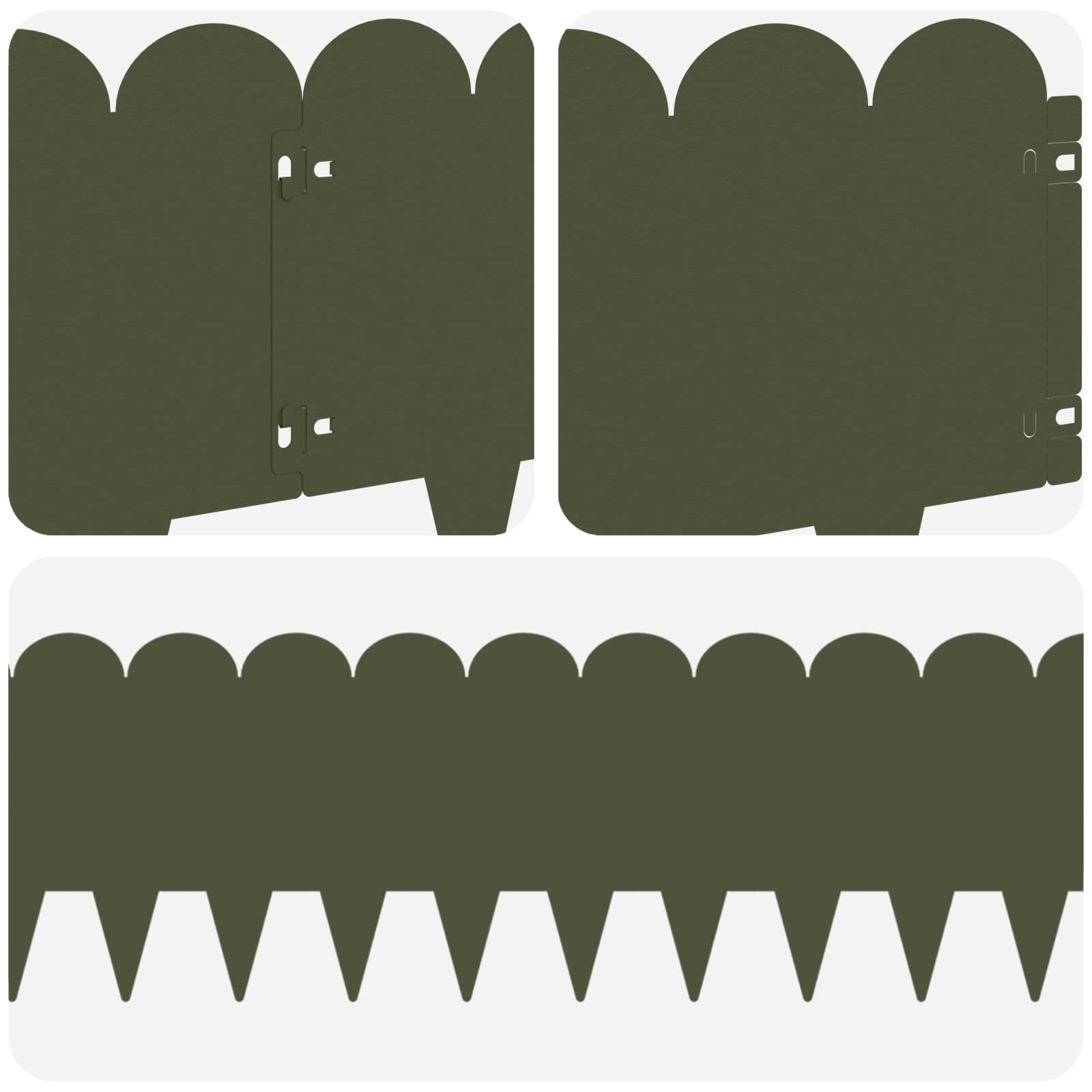 Bordura per Prato 20 pcs 103 x 25 cm Acciaio Verde Oliva | homemem39