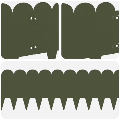 Bordura per Prato 20 pcs 103 x 25 cm Acciaio Verde Oliva | homemem39