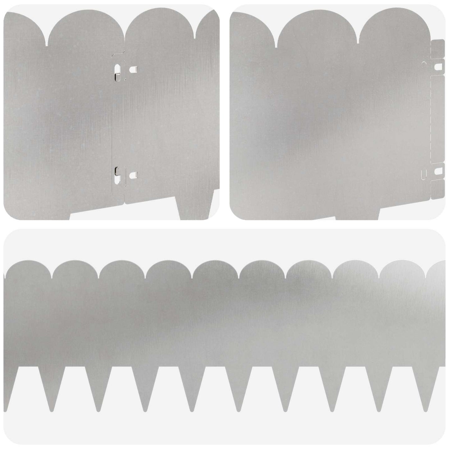 Bordura per Prato 20 pcs 103 x 25 cm Acciaio Argento | homemem39