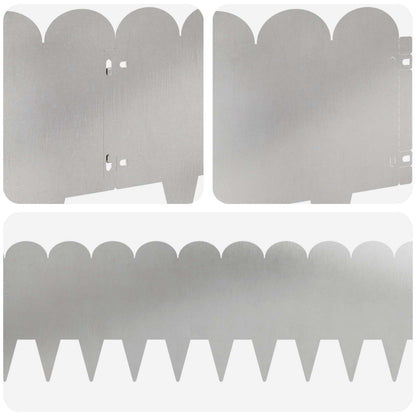 Bordura per Prato 30 pcs 103 x 25 cm Acciaio Argento | homemem39