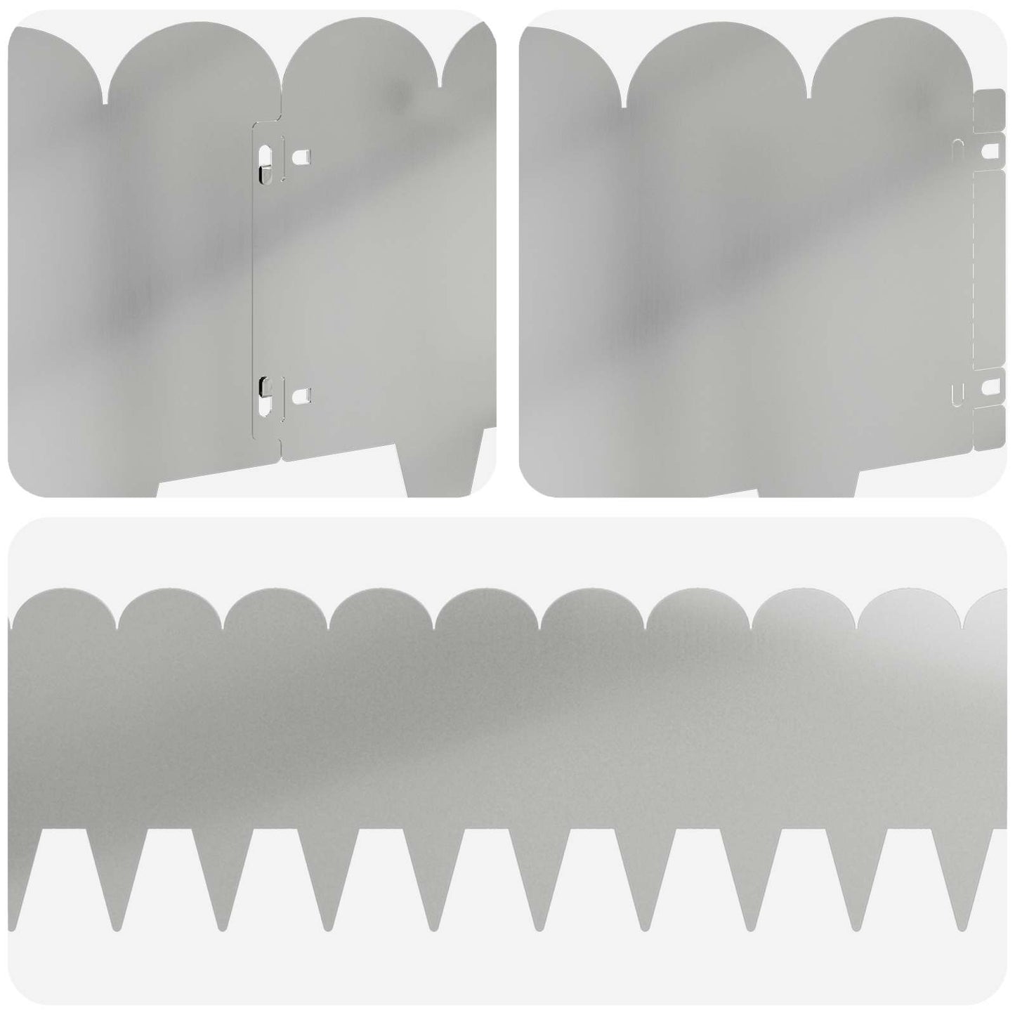 Bordura per Prato 30 pcs 103 x 25 cm Acciaio Argento | homemem39