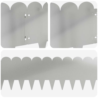 Bordura per Prato 30 pcs 103 x 25 cm Acciaio Argento | homemem39