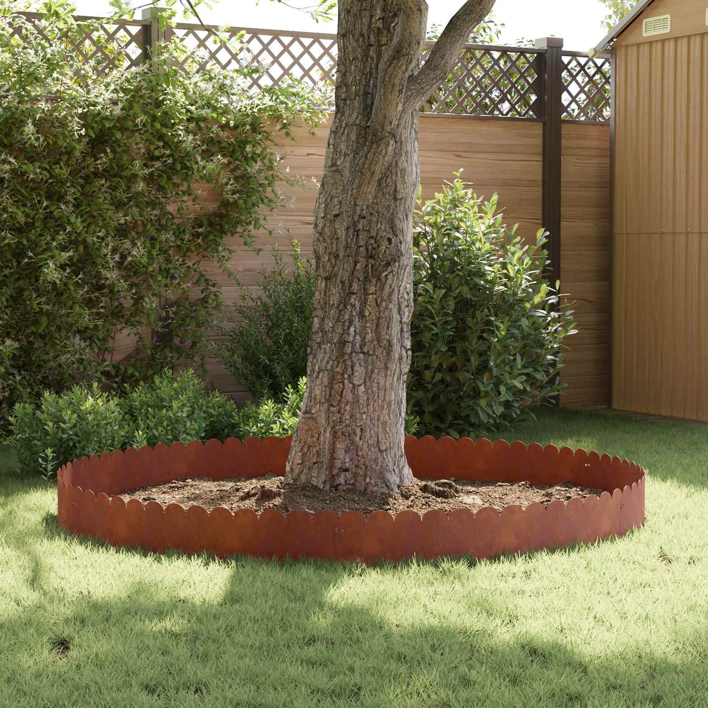 Bordura per Prato 20 pcs 103 x 25 cm Acciaio Ruggine | homemem39