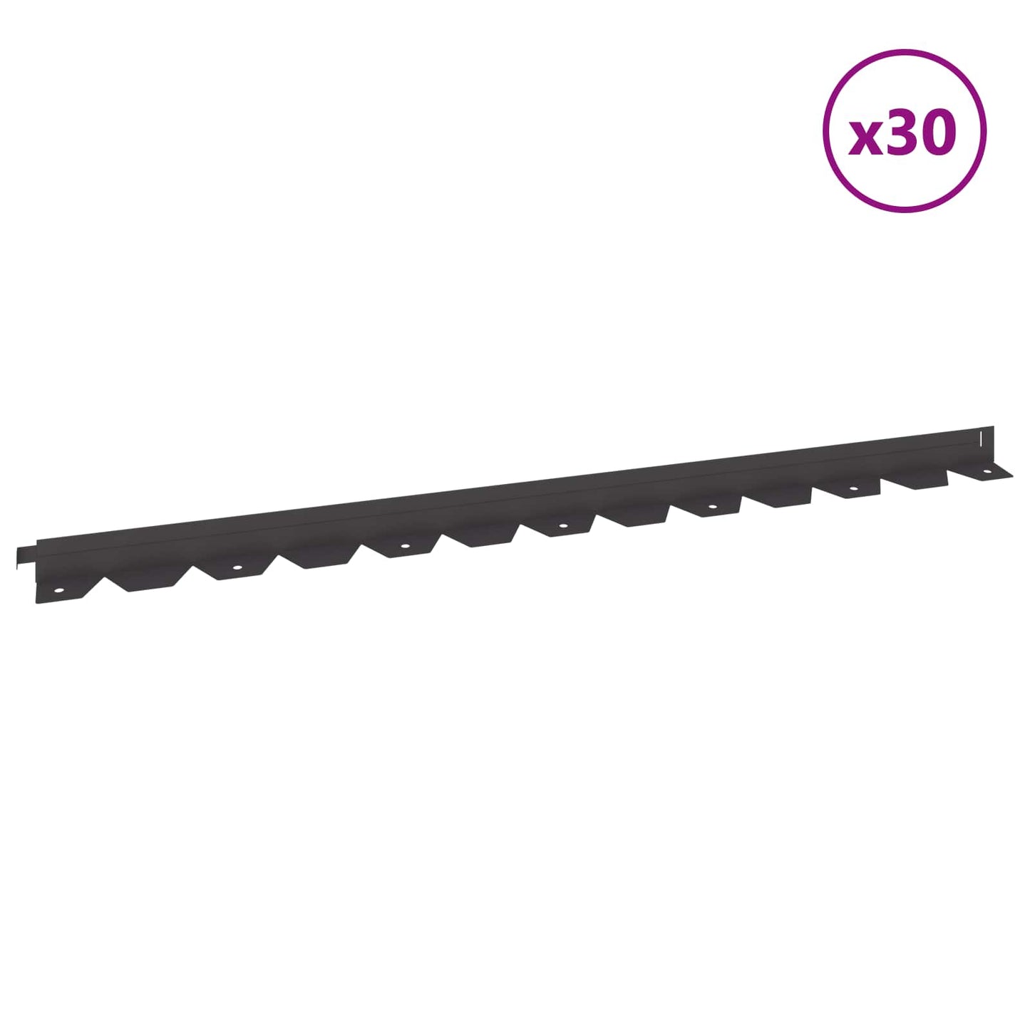 Bordura per Prato 30 pcs 102 x 4 x 4 cm Acciaio Nero | homemem39