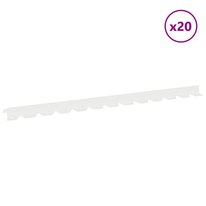 Bordura per Prato 20 pcs 102 x 4 x 4 cm Acciaio Bianco | homemem39