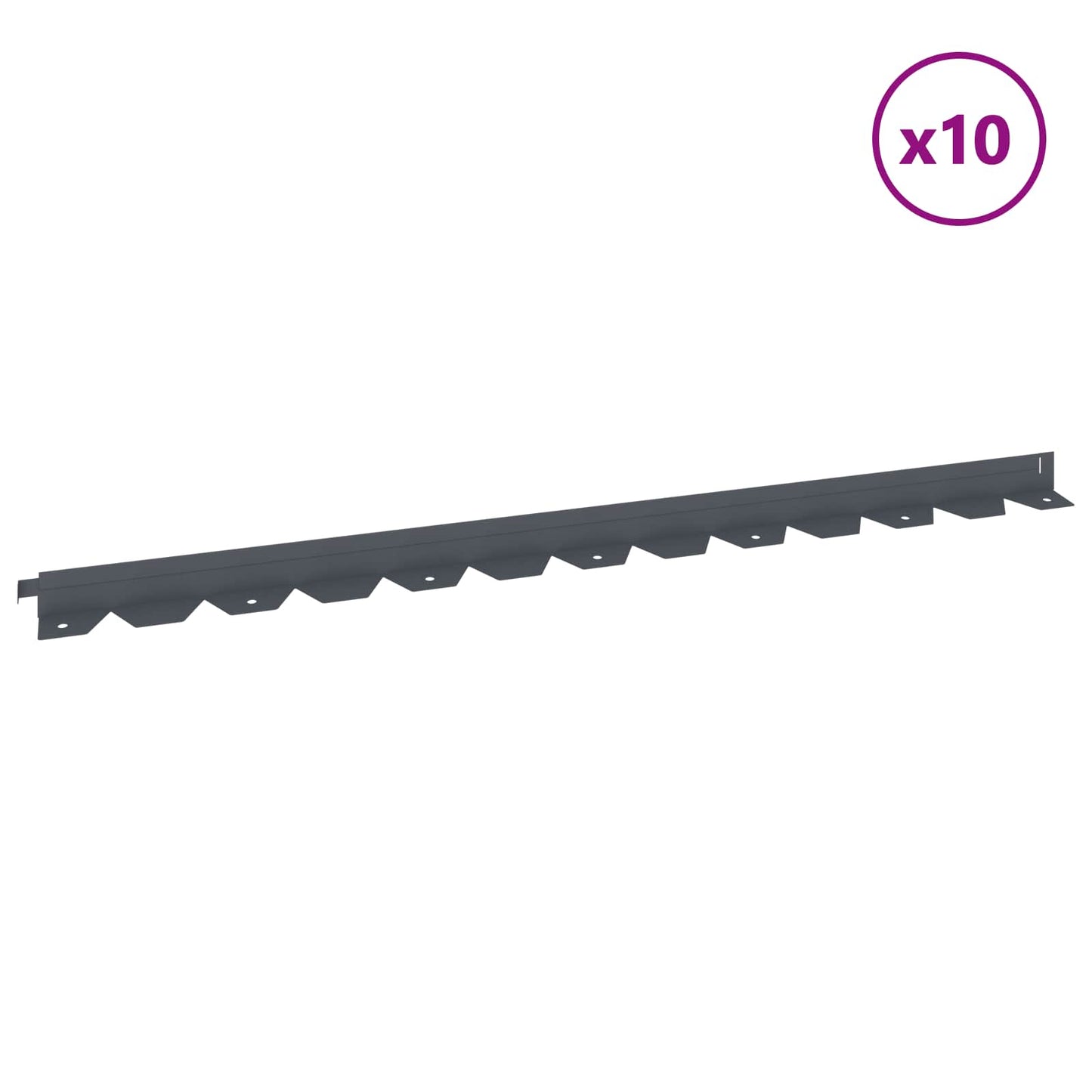 Bordura per Prato 10 pcs 102 x 4 x 4 cm Acciaio Antracite | homemem39
