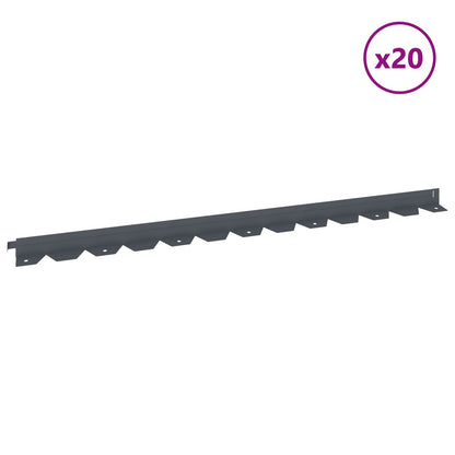 Bordura per Prato 20 pcs 102 x 4 x 4 cm Acciaio Antracite | homemem39