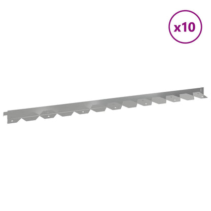 Bordura per Prato 10 pcs 102 x 4 x 4 cm Acciaio Argento | homemem39