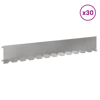 Bordura per Prato 30 pcs 102 x 15 x 4 cm Acciaio Argento | homemem39