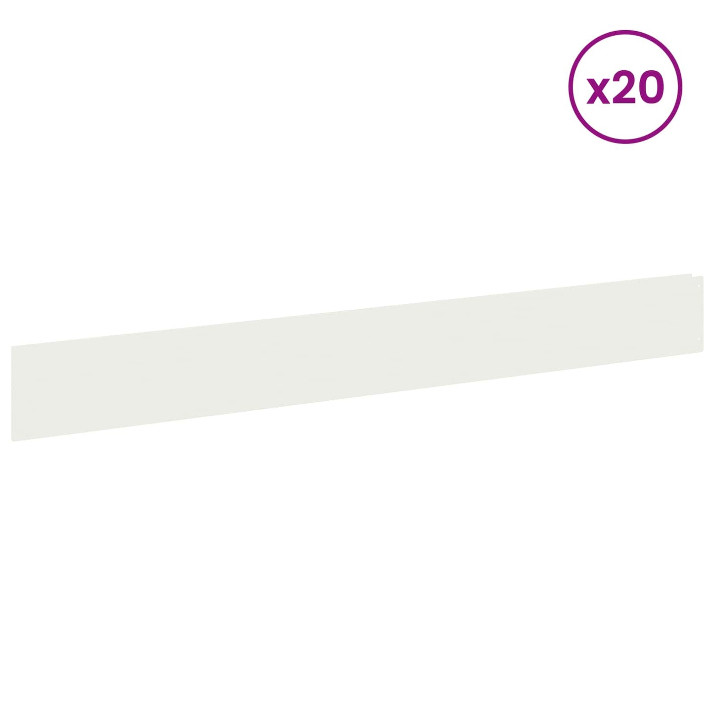 Bordura per Prato 20 pcs 100 x 12 cm Acciaio Bianco | homemem39