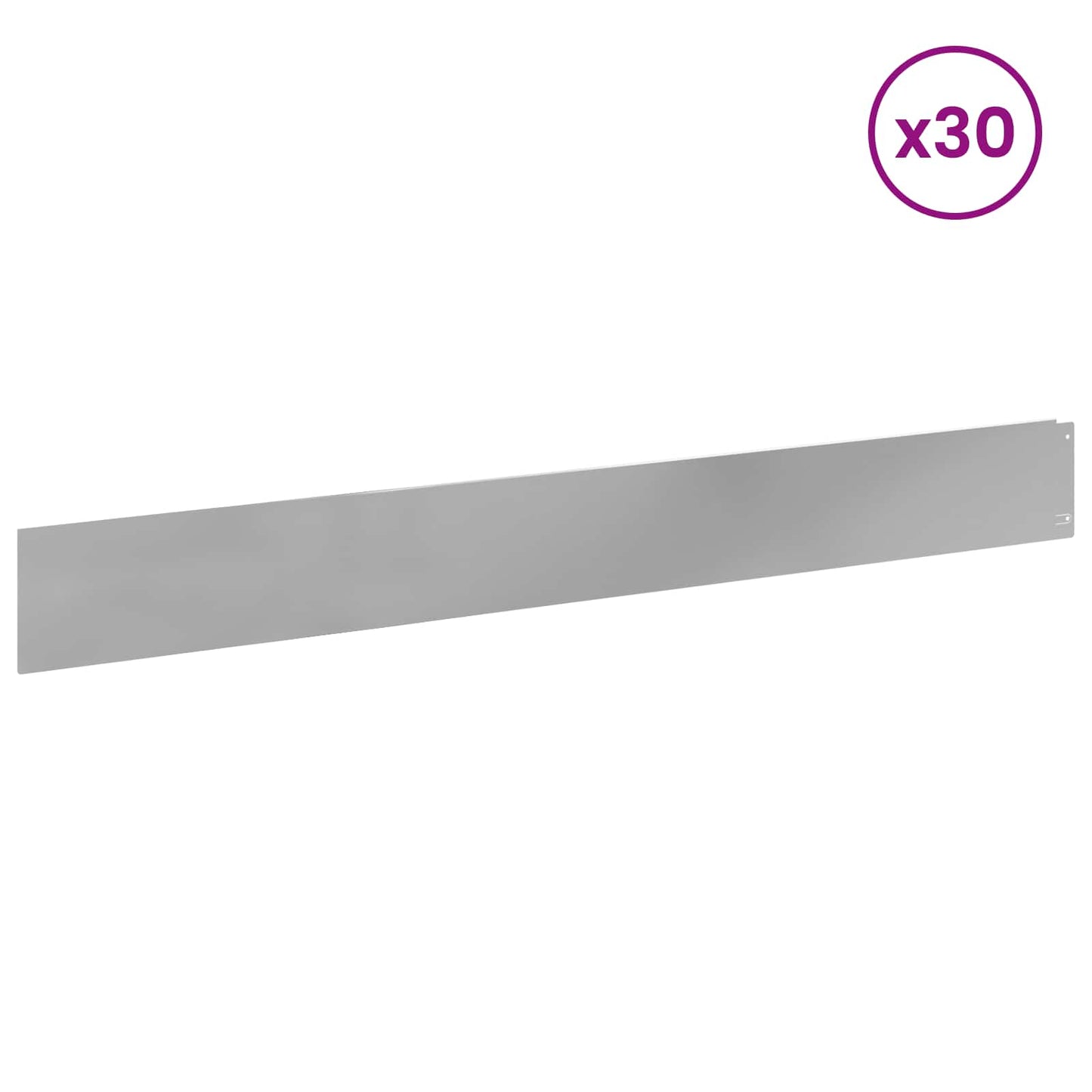 Bordura per Prato 30 pcs 100 x 12 cm Acciaio Argento | homemem39