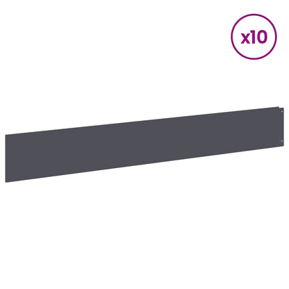 Bordura per Prato 10 pcs 100 x 15 cm Acciaio Antracite | homemem39