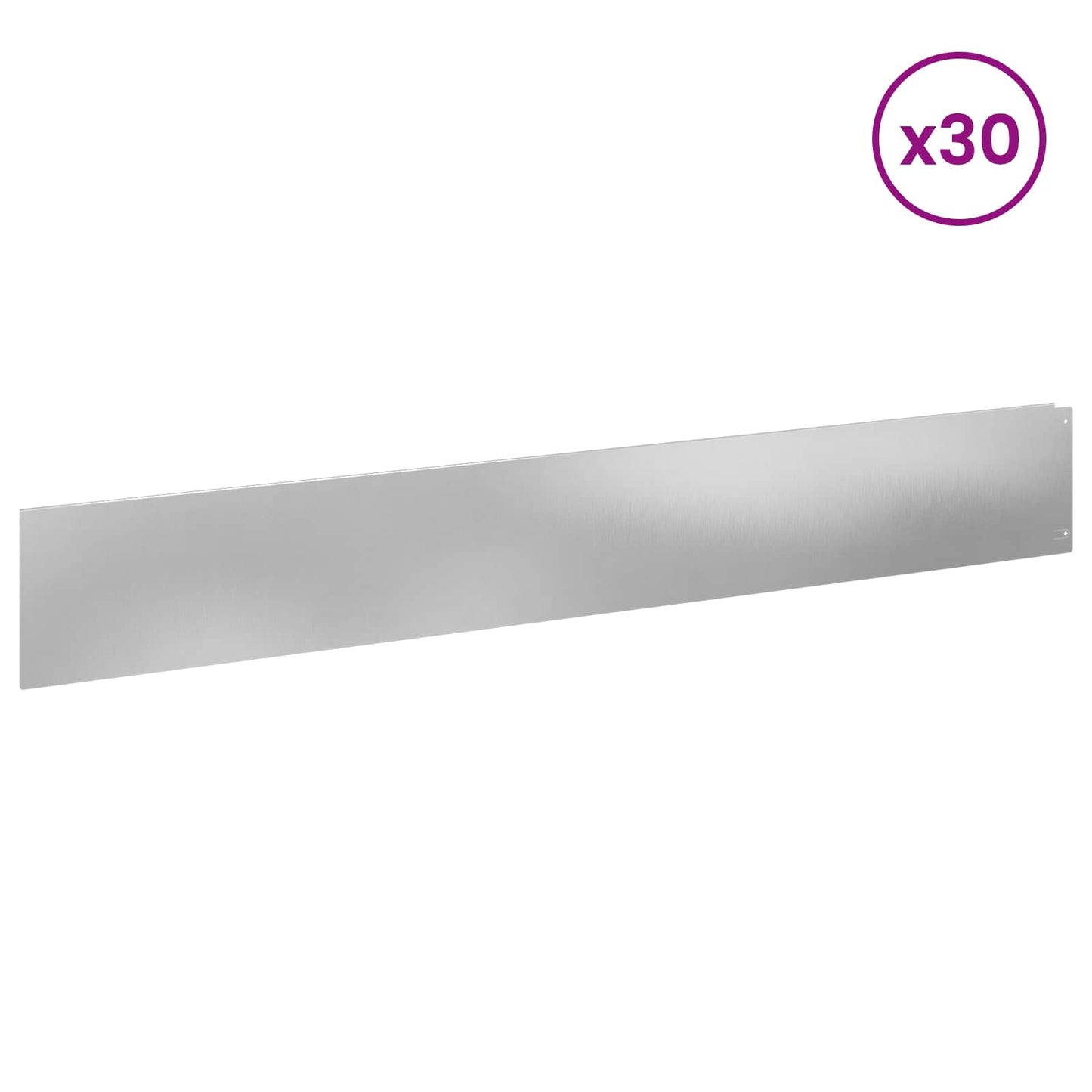 Bordura per Prato 30 pcs 100 x 15 cm Acciaio Argento | homemem39
