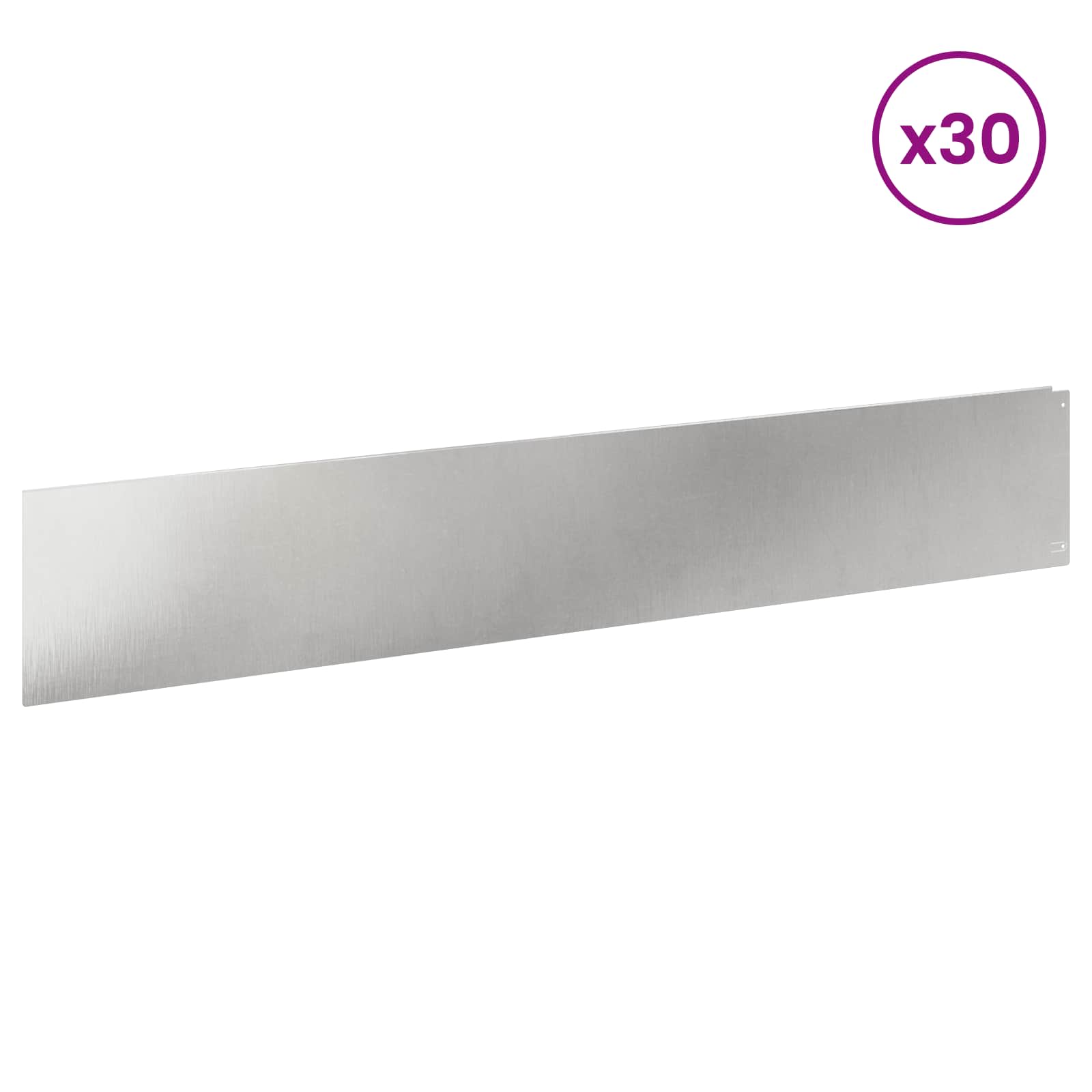 Bordura per Prato 30 pcs 100 x 18 cm Acciaio Argento | homemem39
