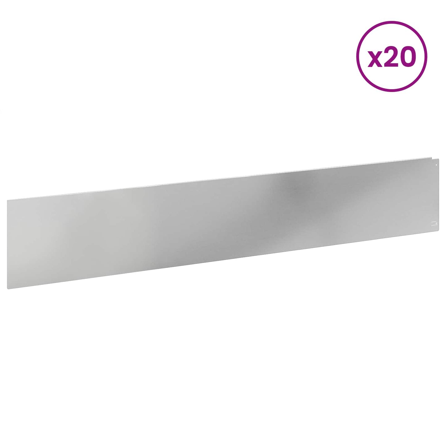 Bordura per Prato 20 pcs 100 x 18 cm Acciaio Argento | homemem39