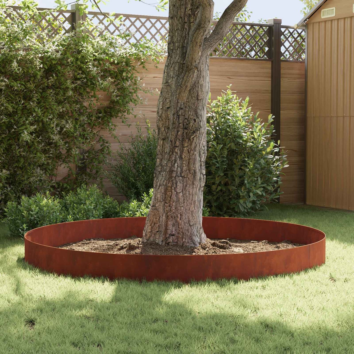 Bordura per Prato 10 pcs 100 x 18 cm Acciaio Ruggine | homemem39