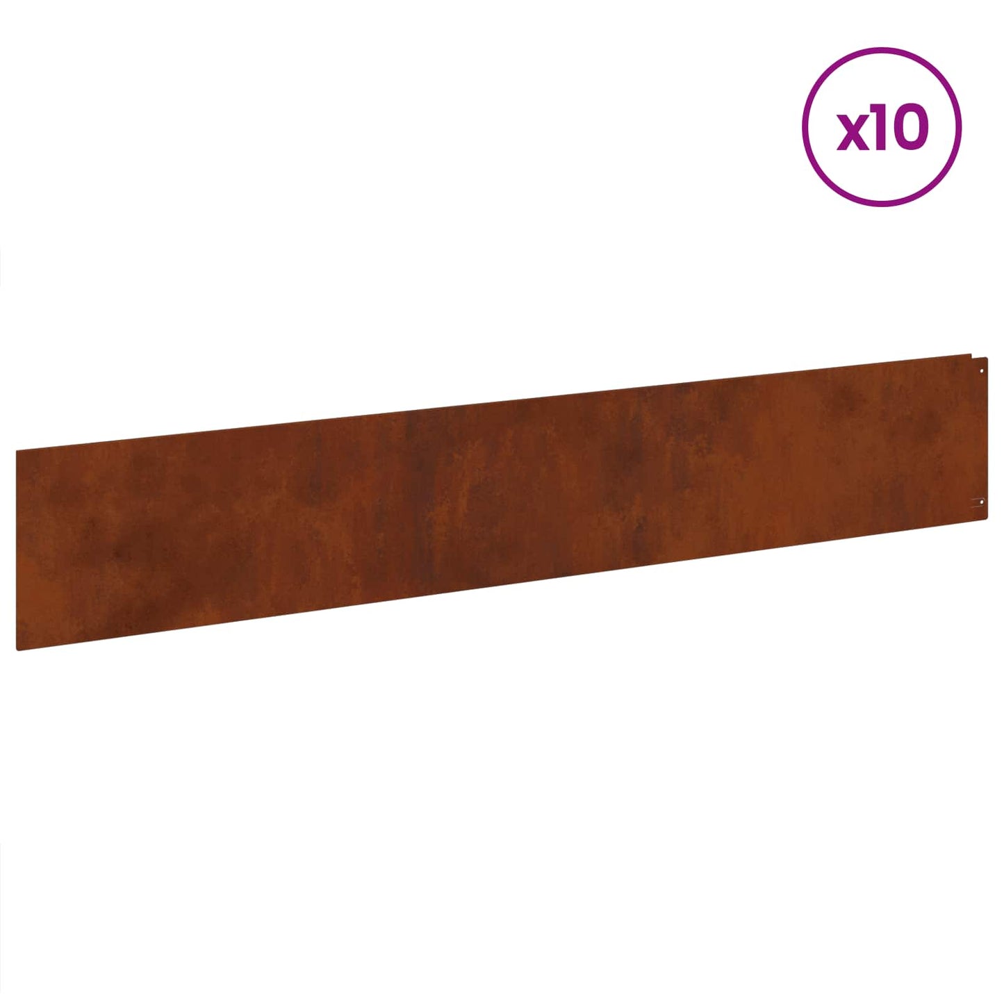 Bordura per Prato 10 pcs 100 x 18 cm Acciaio Ruggine | homemem39