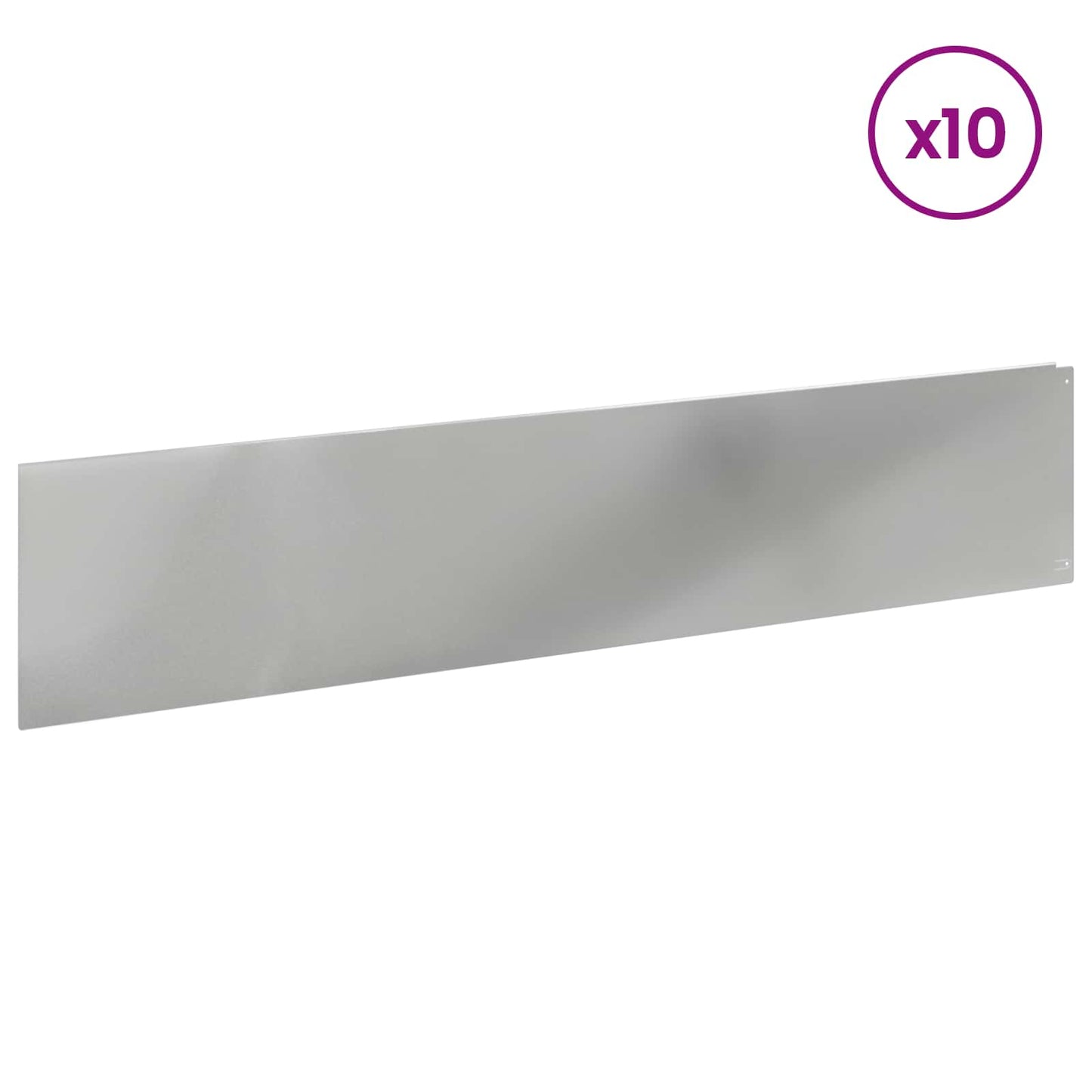 Bordura per Prato 10 pcs 100 x 22 cm Acciaio Argento | homemem39