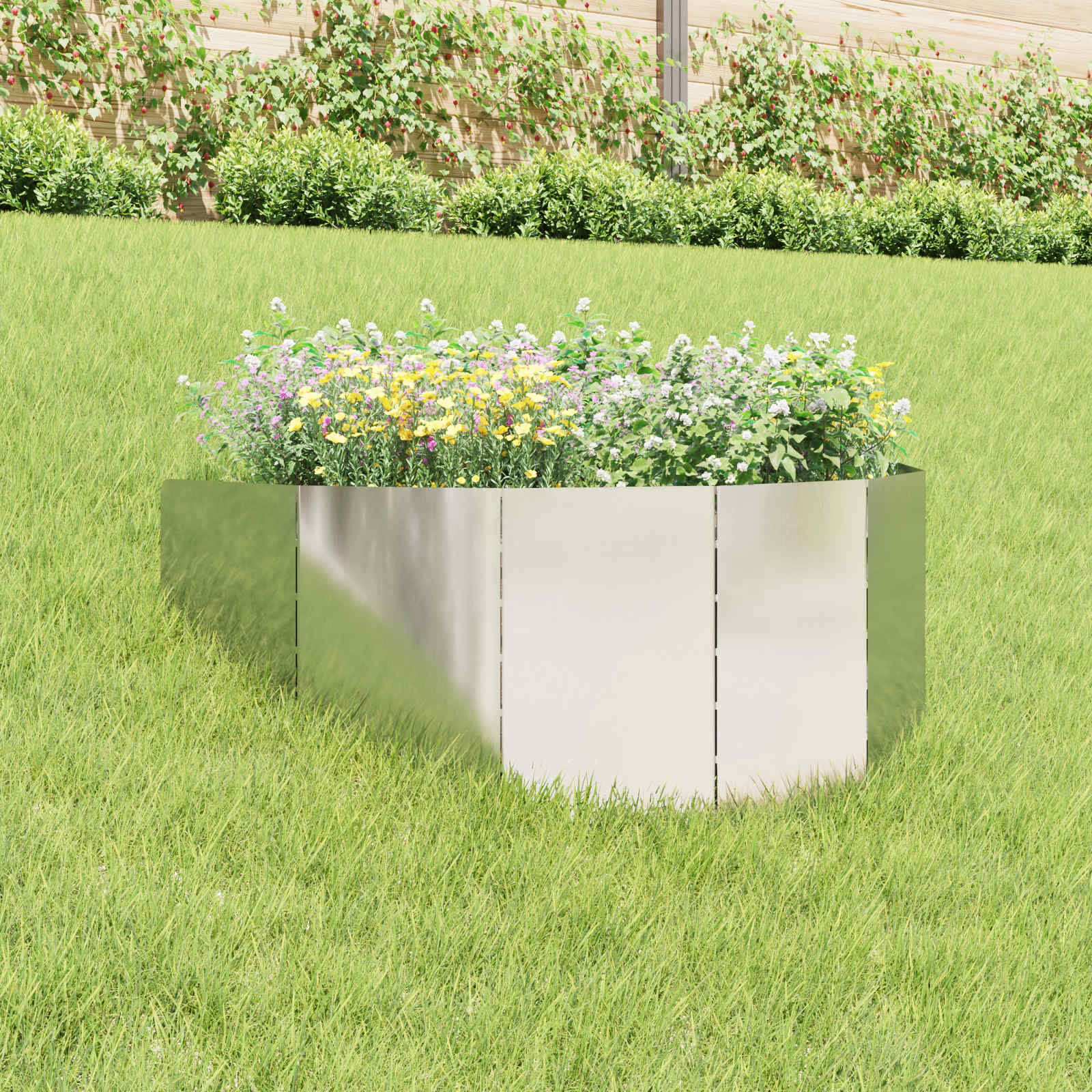 Bordura per Prato 100 x 45 cm Acciaio Argento | homemem39